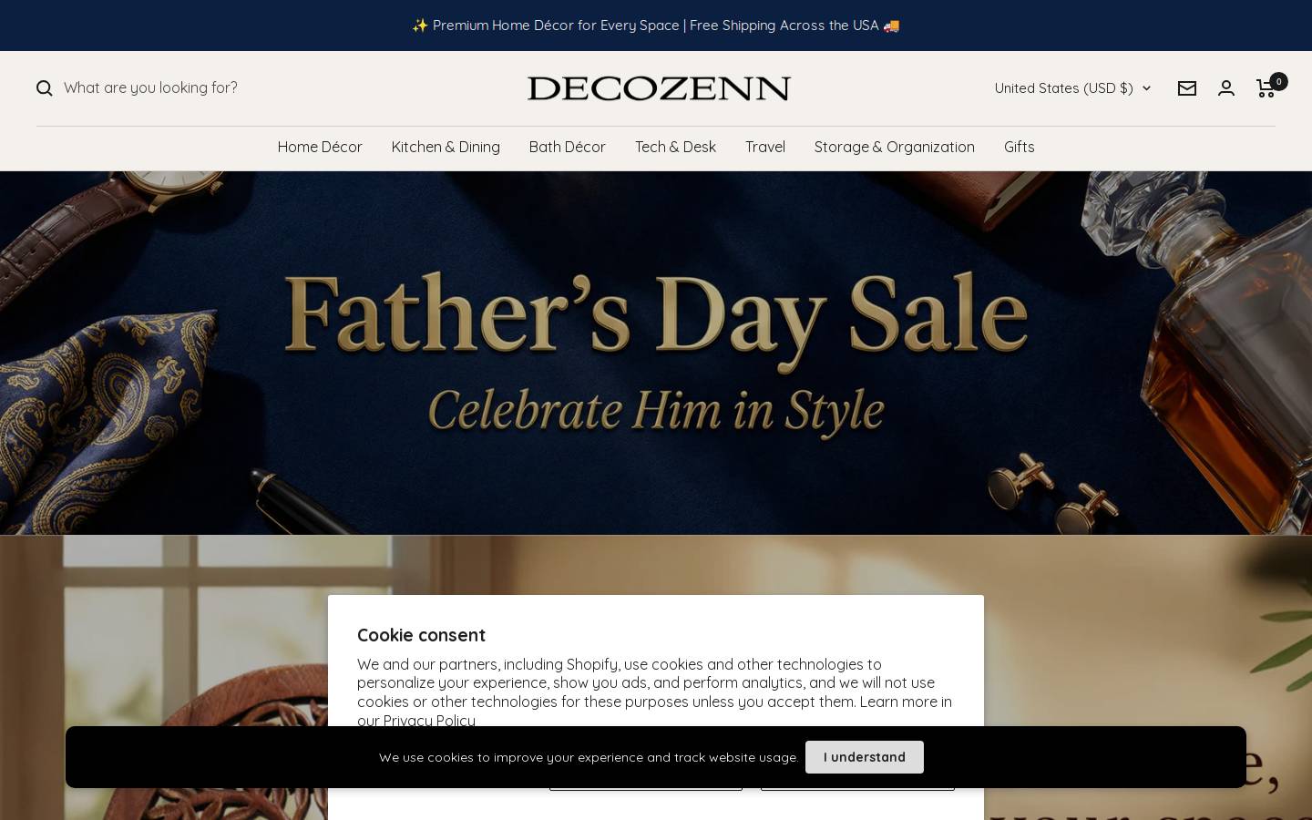 decozenstore.com homepage screenshot