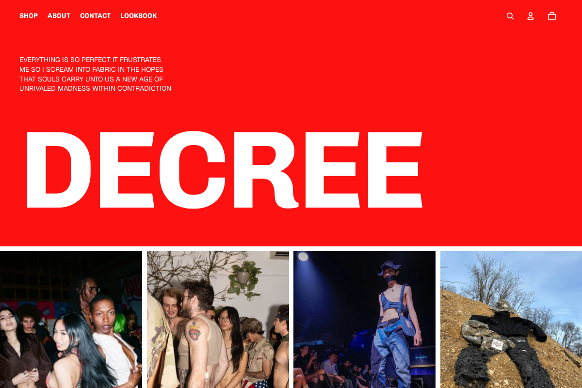 DECREE homepage screenshot