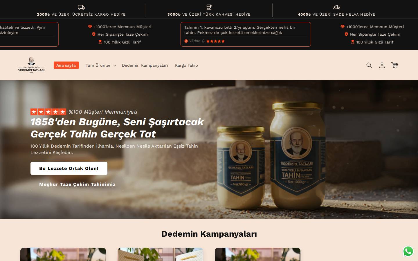 dedemintatlari.com homepage screenshot