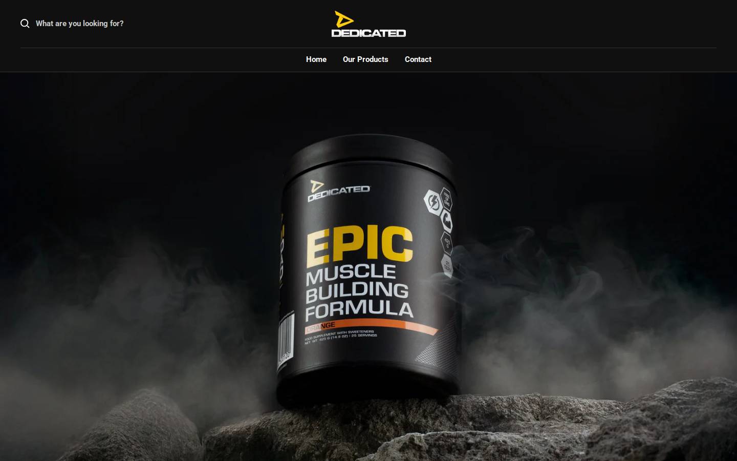 Dedicated Nutrition homepage screenshot