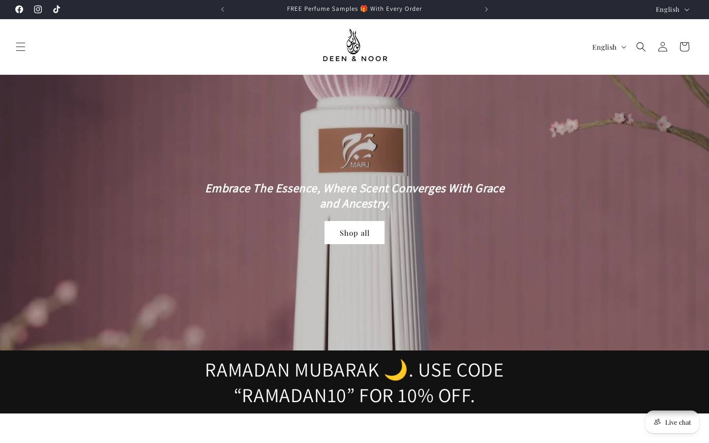 deenandnoor.com homepage screenshot