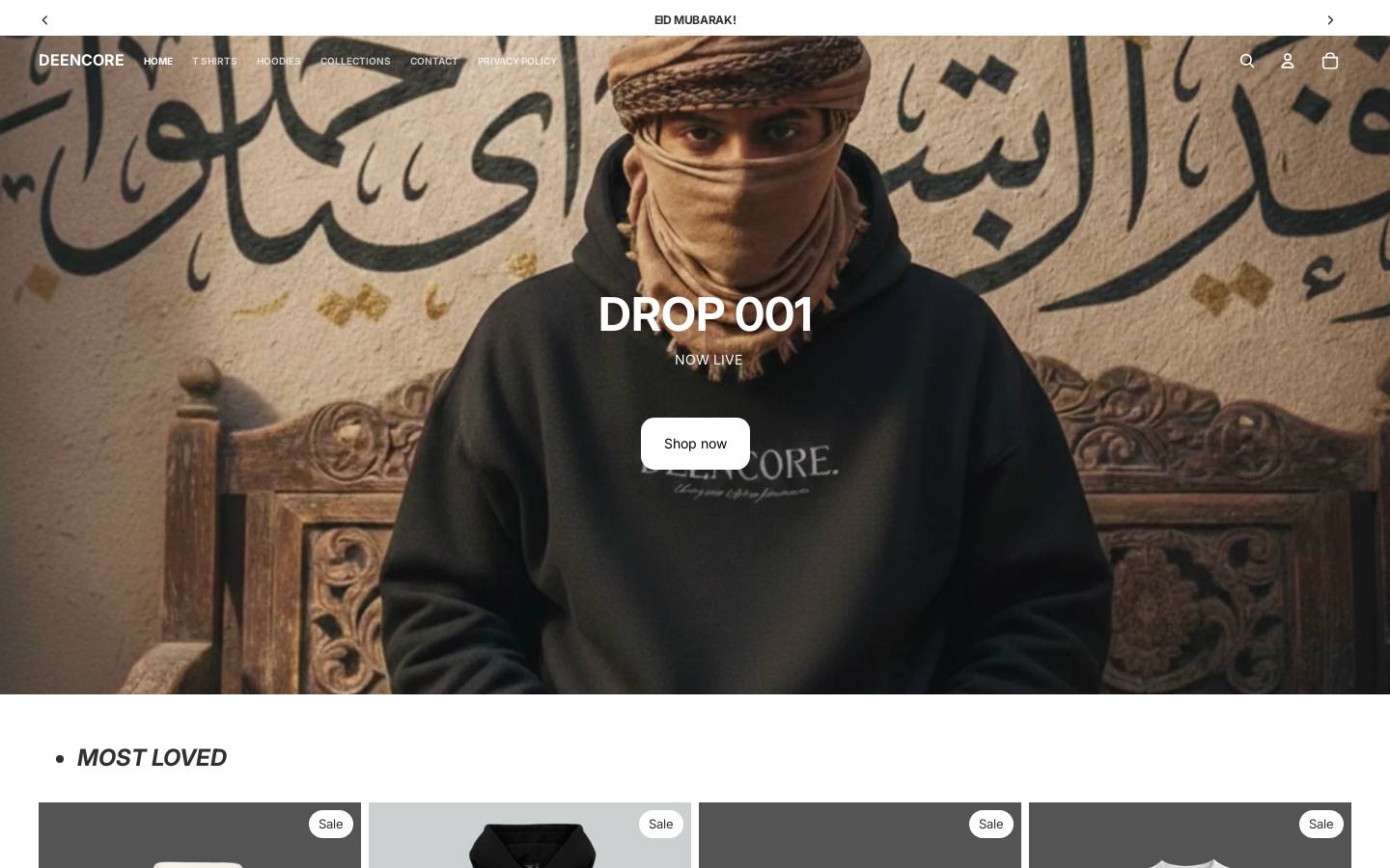 deencore.shop homepage screenshot