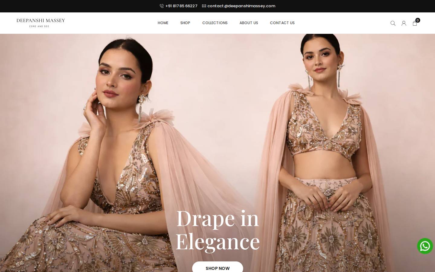 deepanshimassey.com homepage screenshot