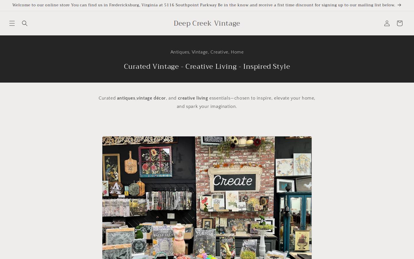 deepcreekvintage.com homepage screenshot