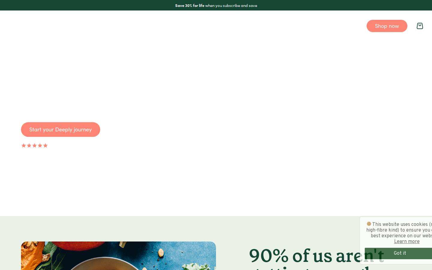 Deeply homepage screenshot