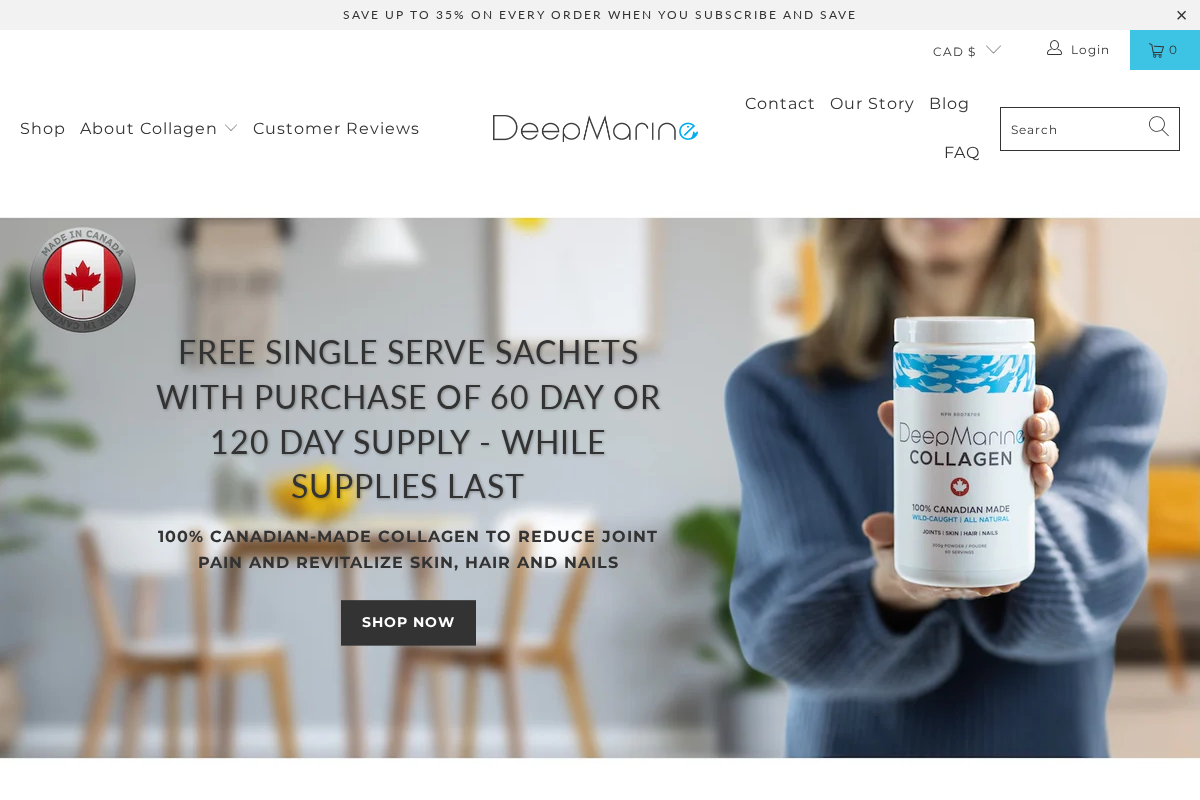 deepmarine.ca homepage screenshot