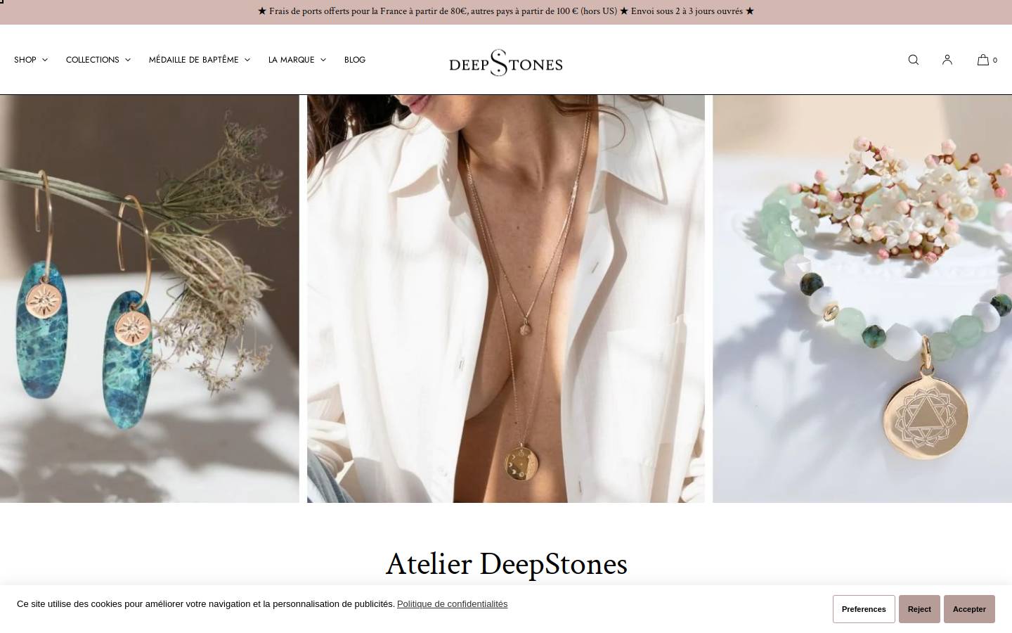 deepstones.com homepage screenshot