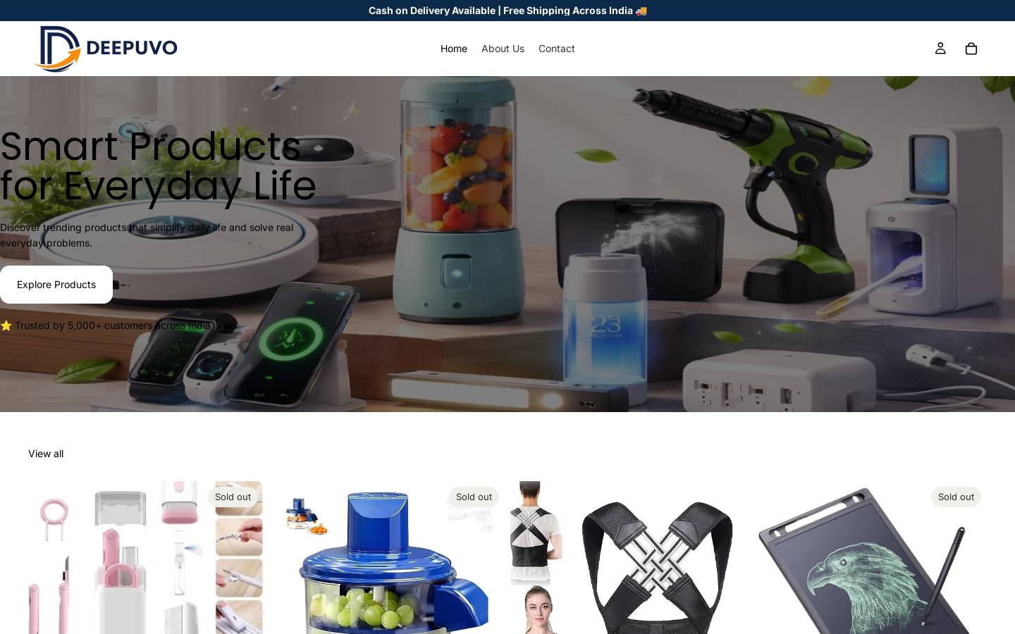 deepuvo.com homepage screenshot