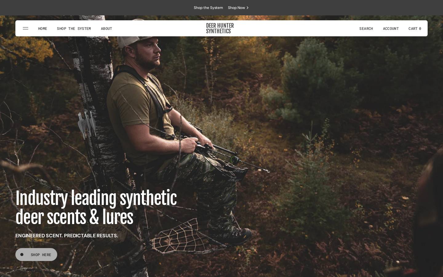 deerhuntersynthetics.com homepage screenshot