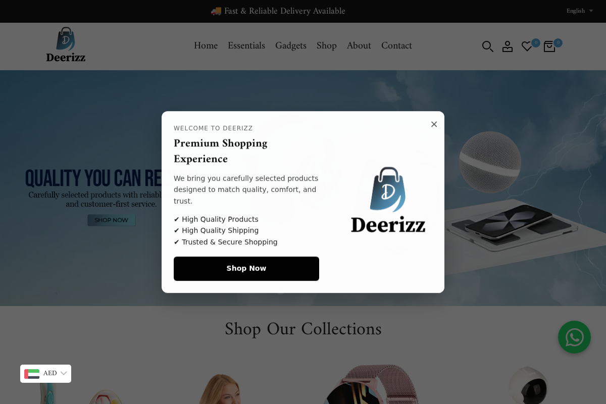 deerizz homepage screenshot