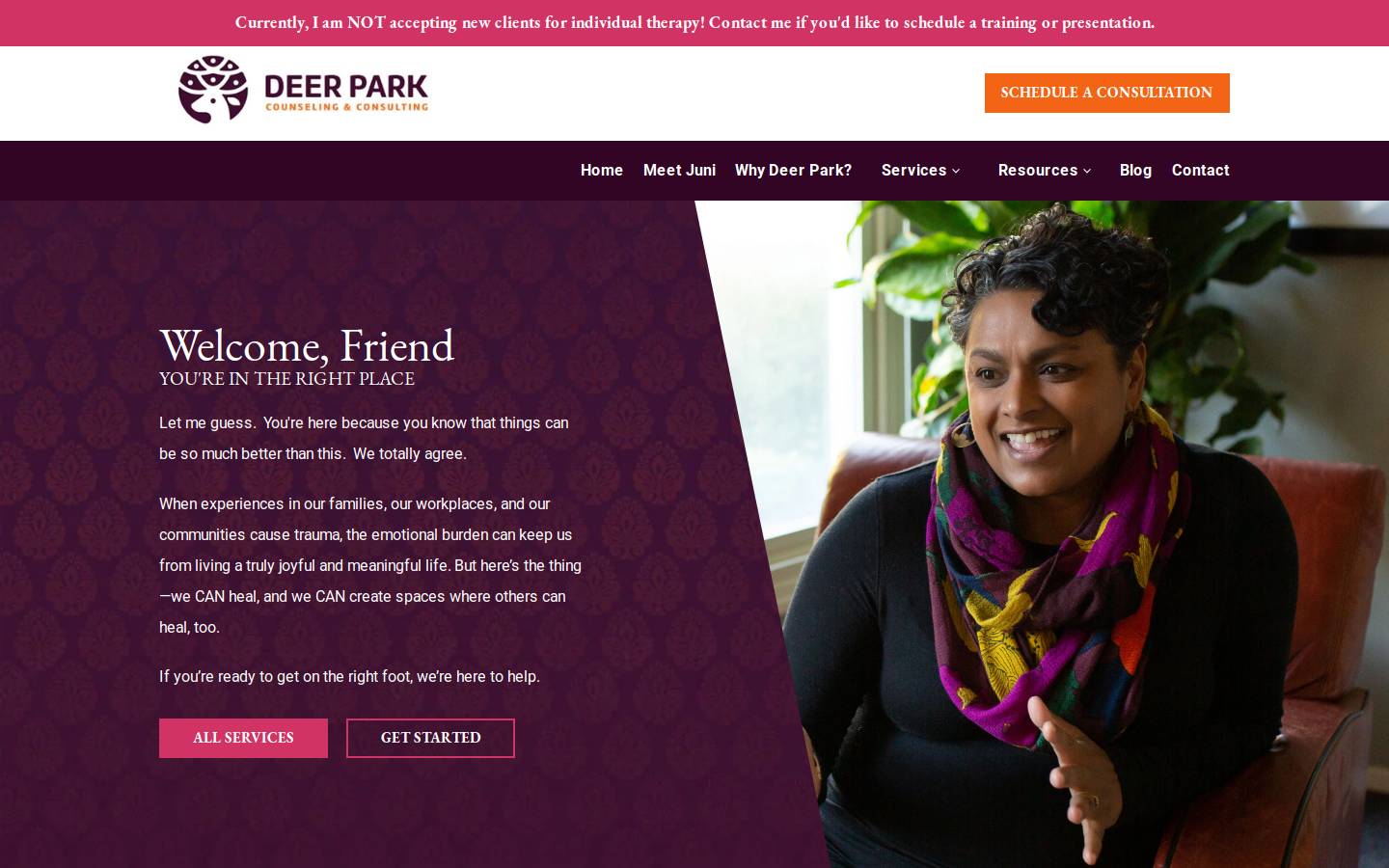 deerparkchico.com homepage screenshot