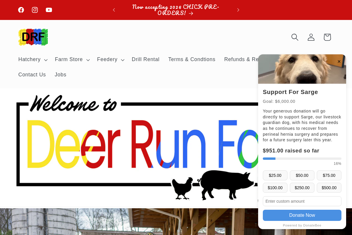 Deer Run Farm homepage screenshot