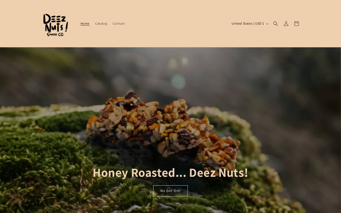 deeznutzsnacks.com homepage screenshot
