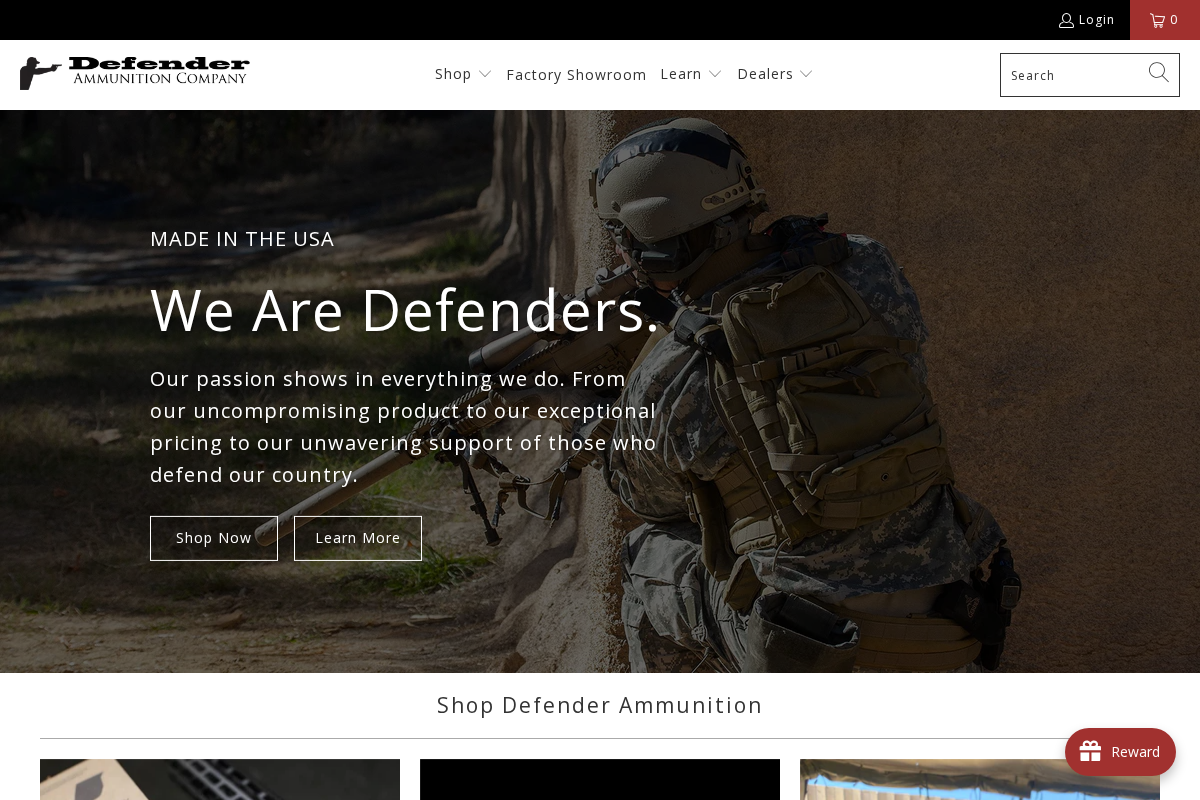 Defender Distribution homepage screenshot