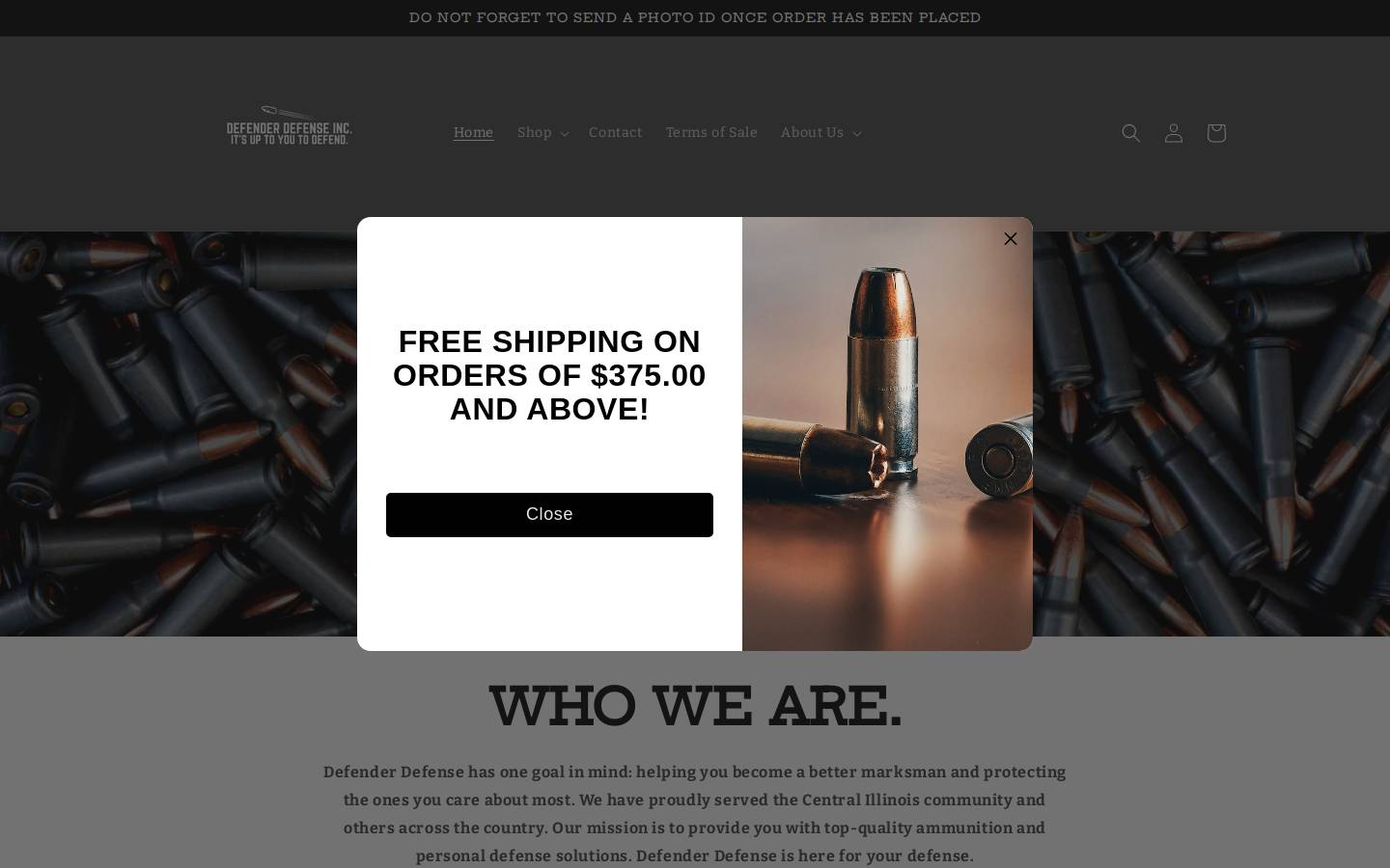 defenderdefenseinc.com homepage screenshot