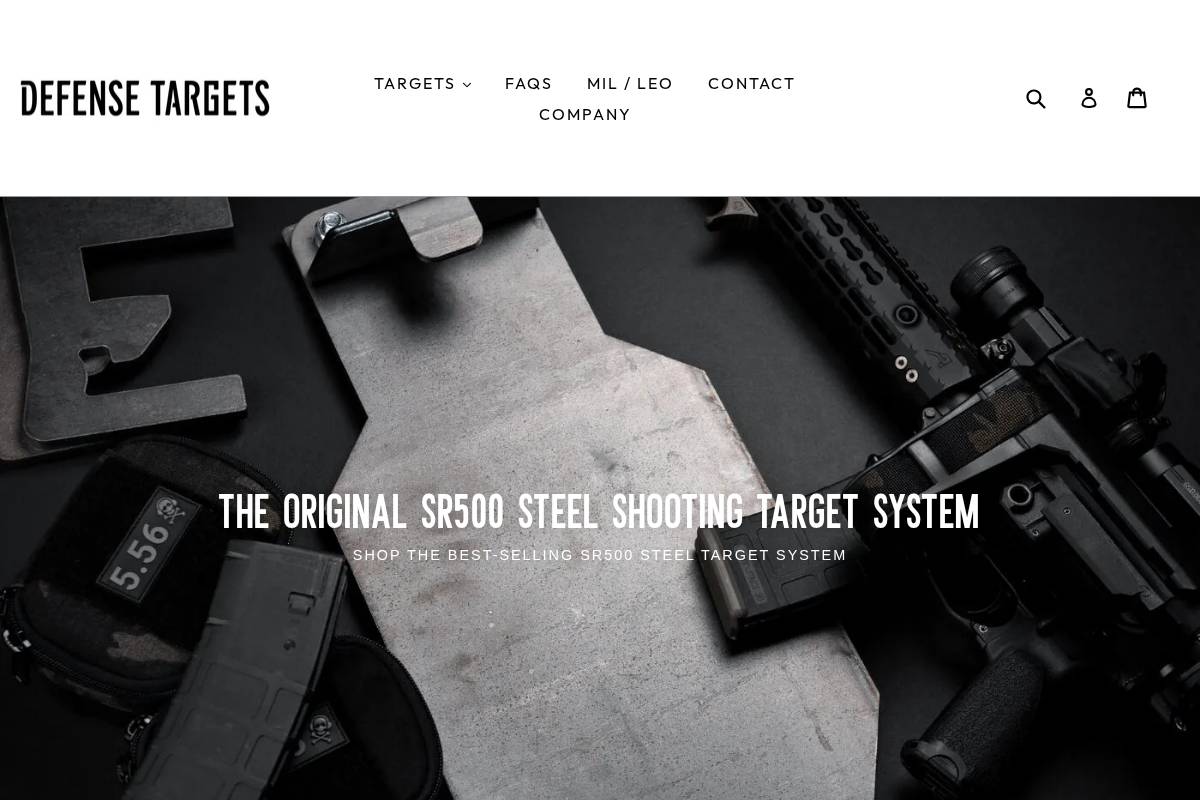 Defense Targets homepage screenshot