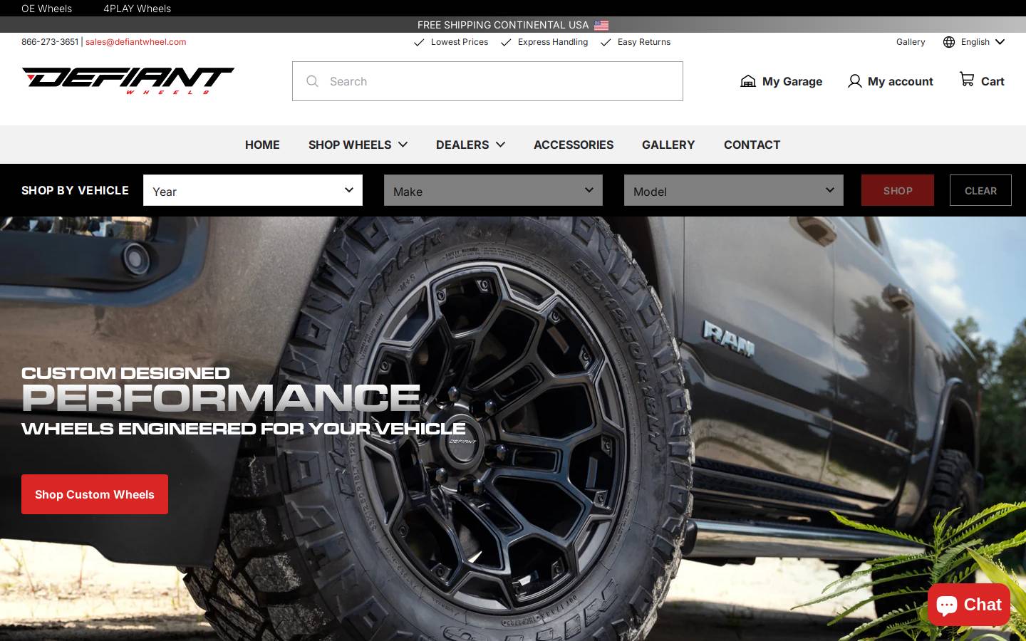 defiantwheel.com homepage screenshot