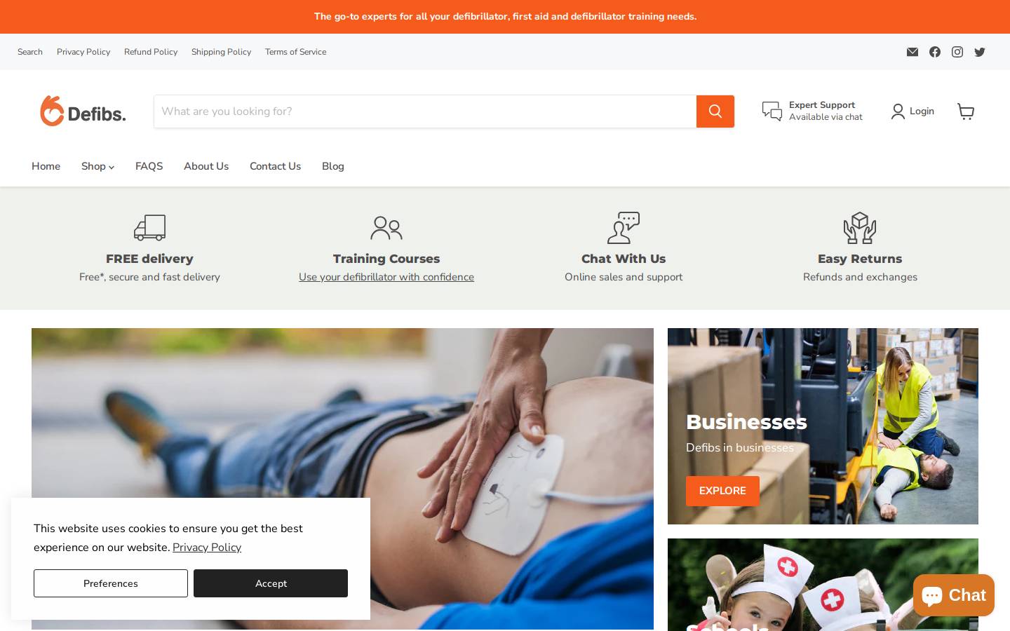 defibs.co.uk homepage screenshot