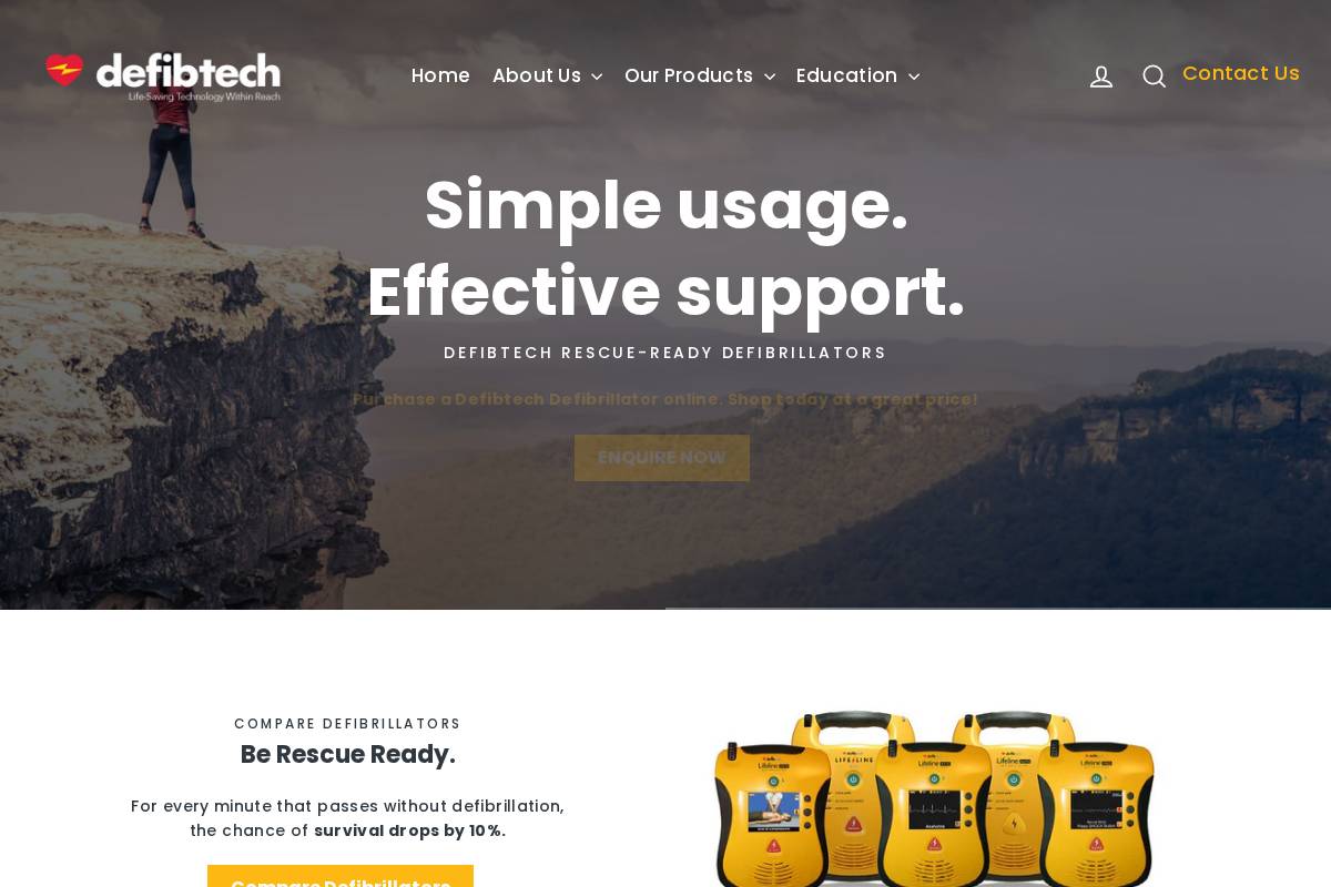 defibtech.com.au homepage screenshot