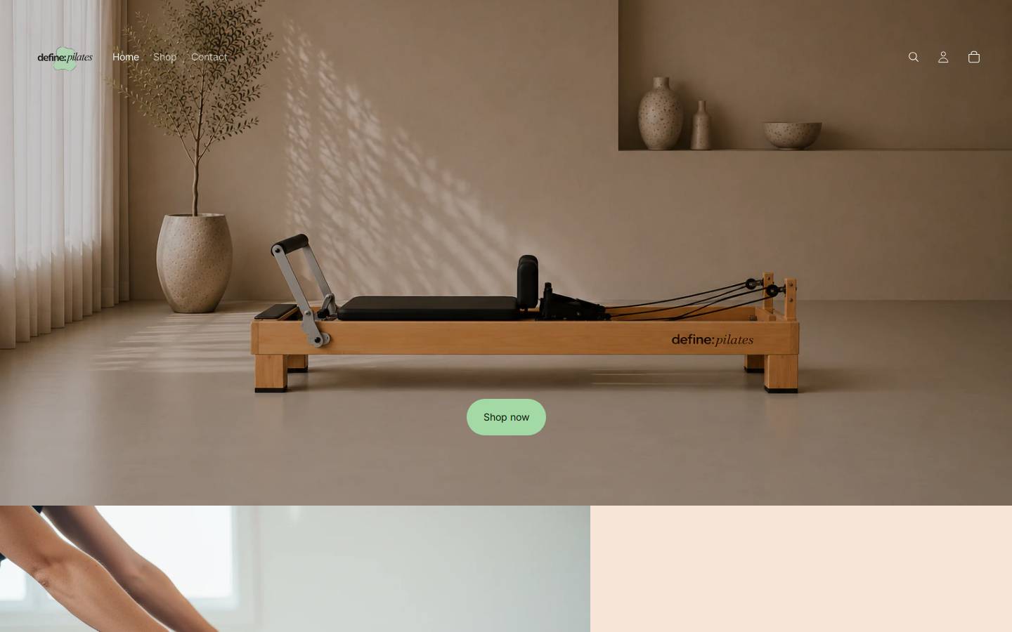 define-pilates.com homepage screenshot