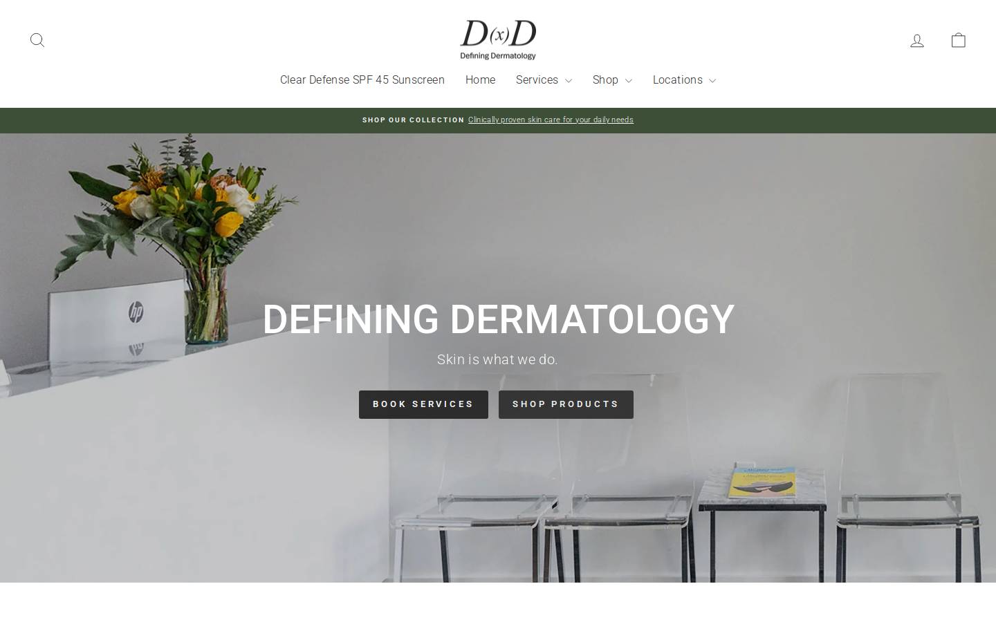 definingdermatology.com homepage screenshot