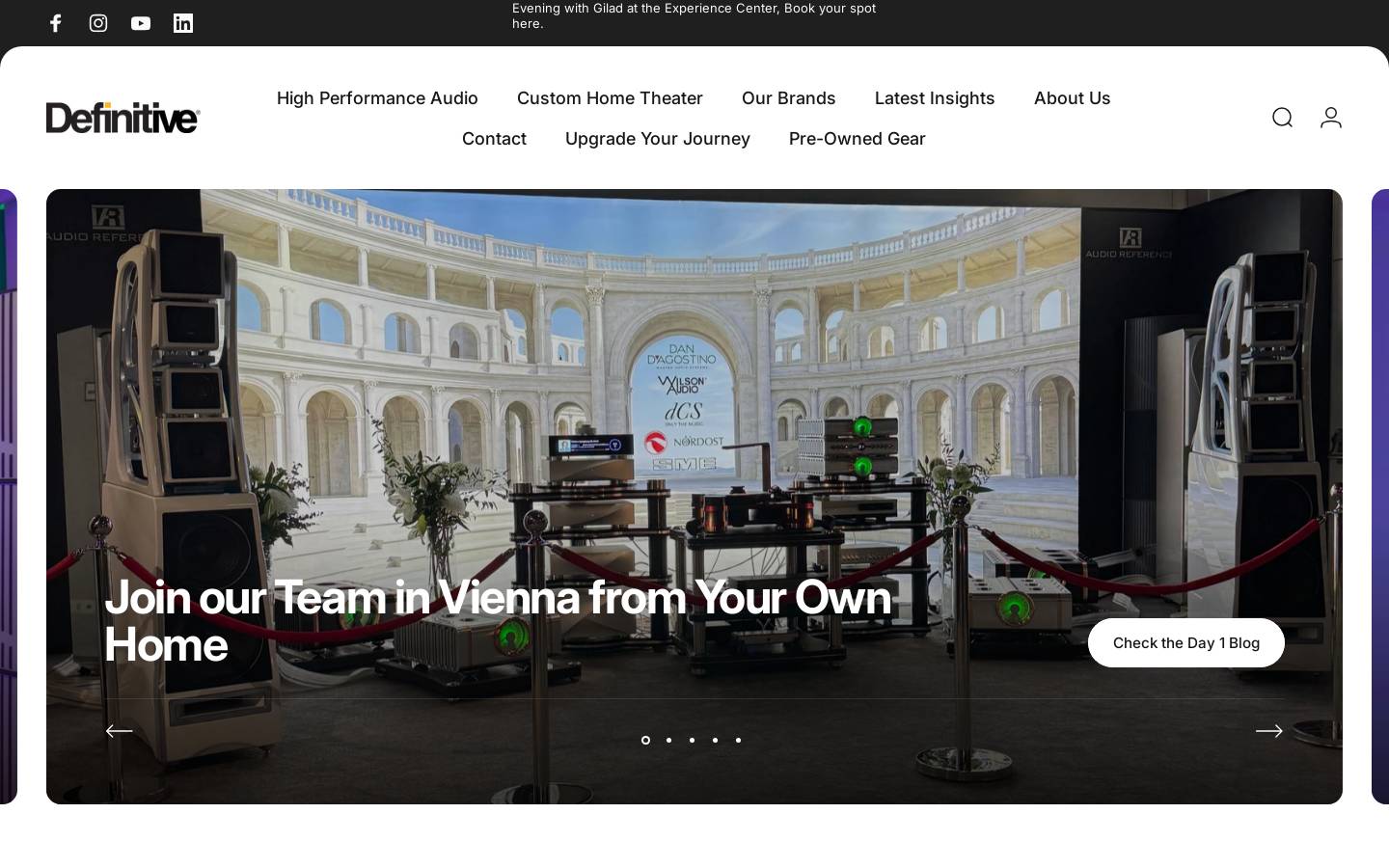 Definitive Audio homepage screenshot