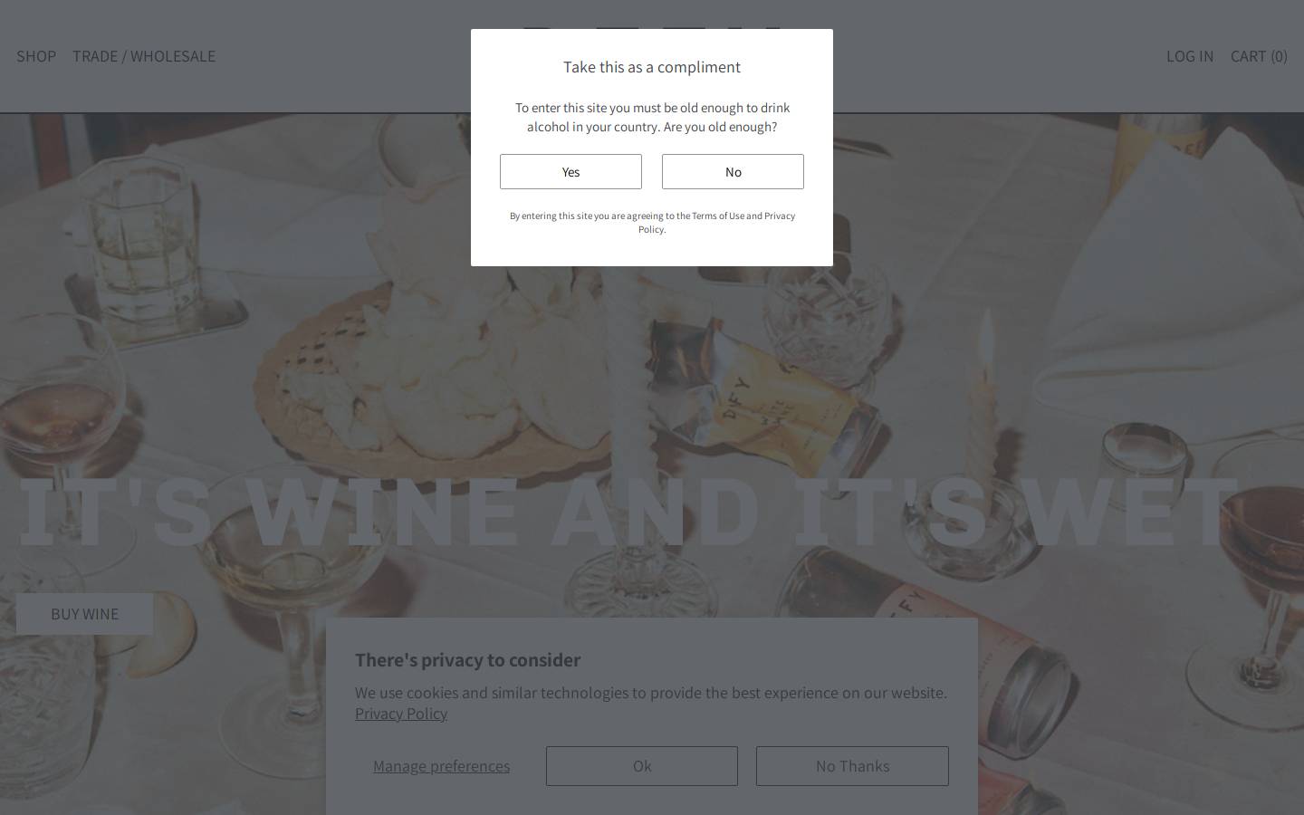 defywines.com homepage screenshot