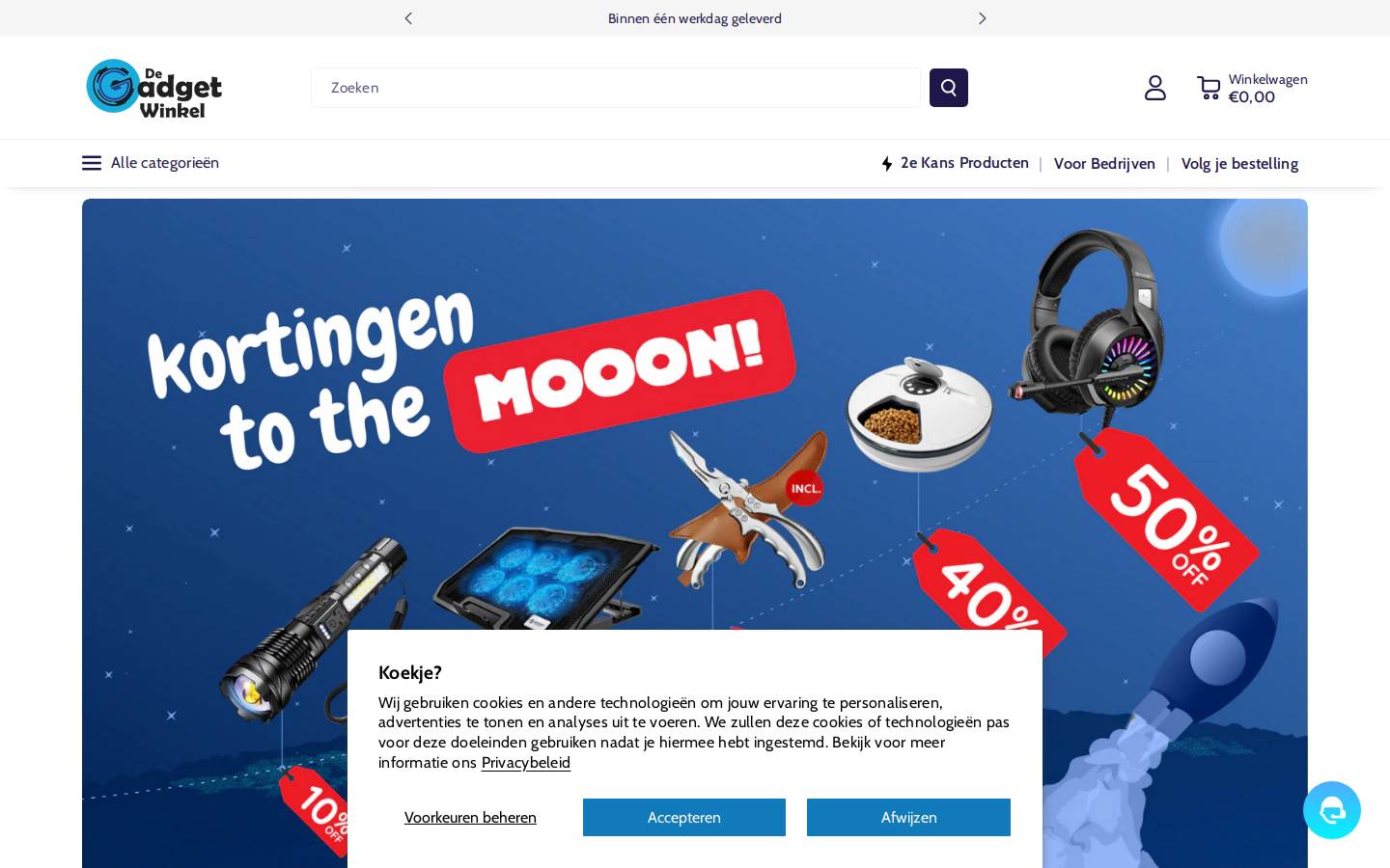 De Gadgetwinkel homepage screenshot