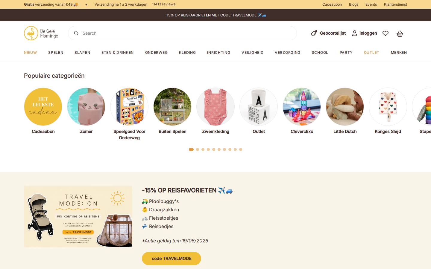 De Gele Flamingo homepage screenshot