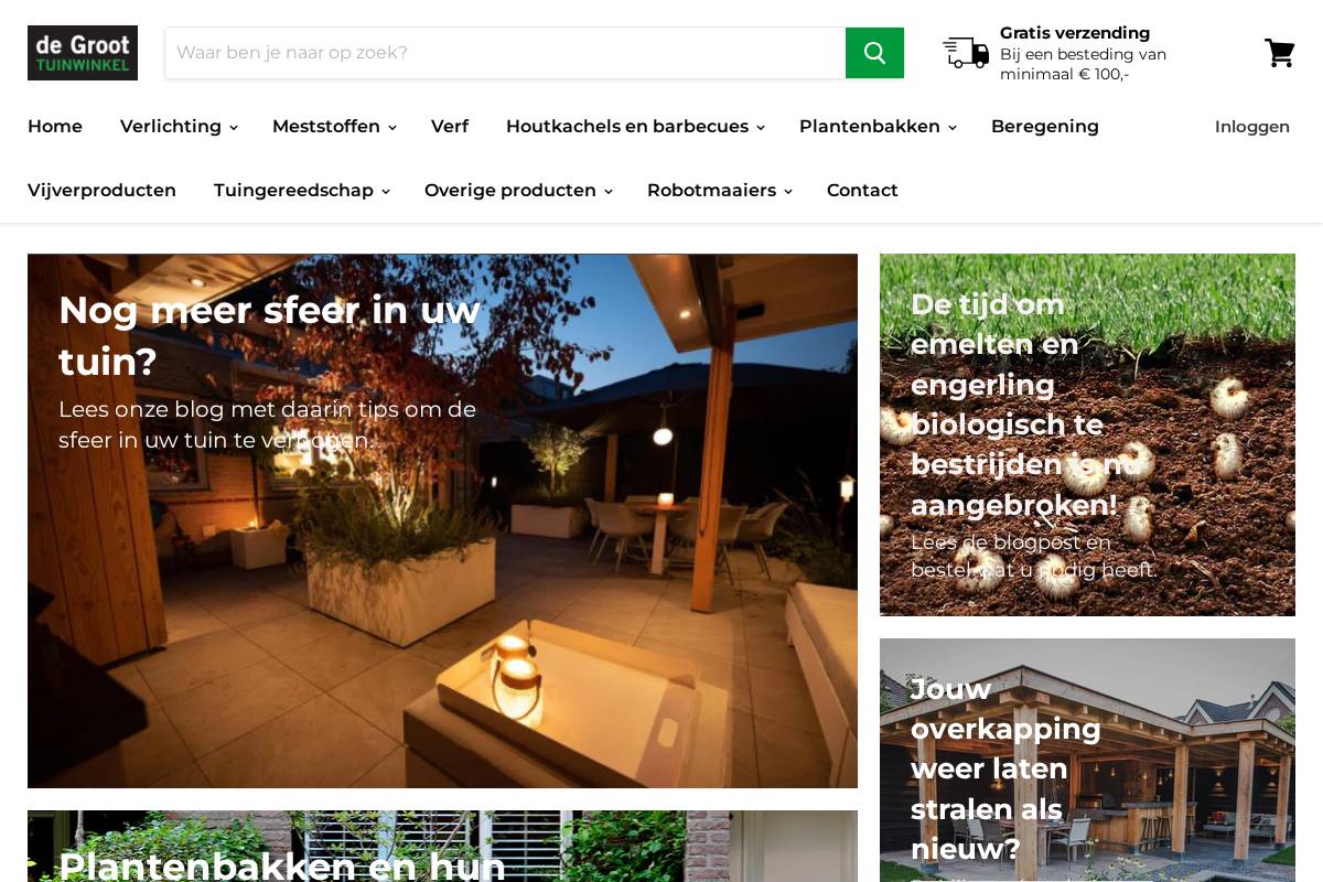 degroottuinwinkel.nl homepage screenshot