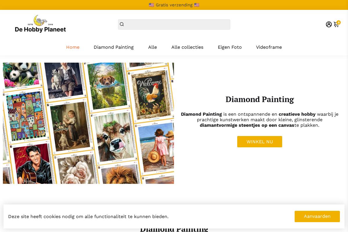 Dehobbyplaneet homepage screenshot