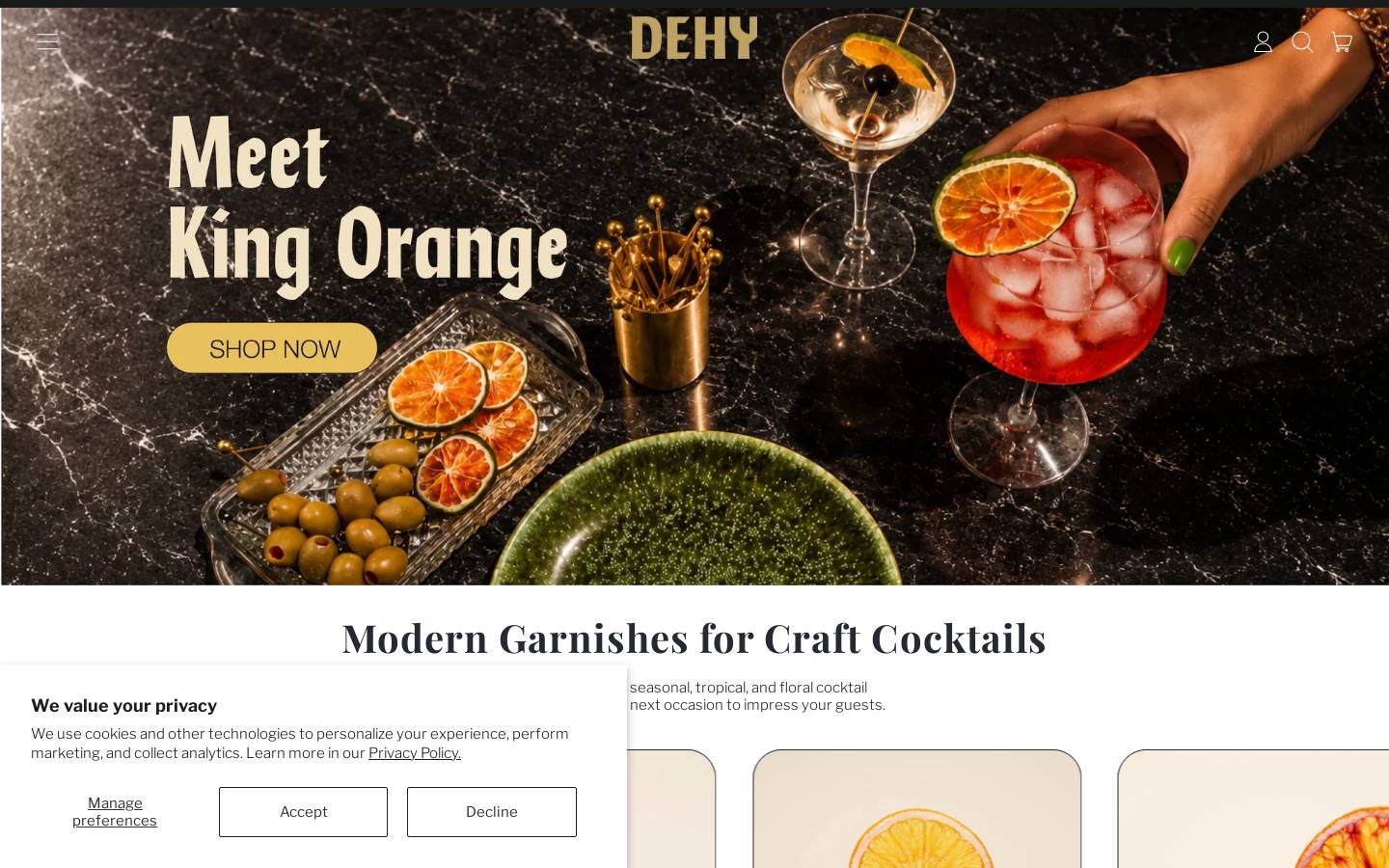 dehygarnish.com homepage screenshot
