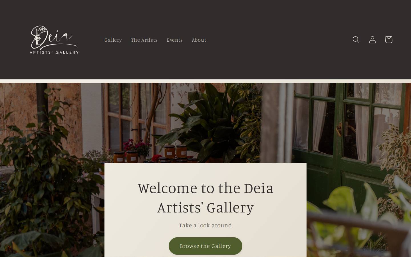 deiaartistsgallery.com homepage screenshot