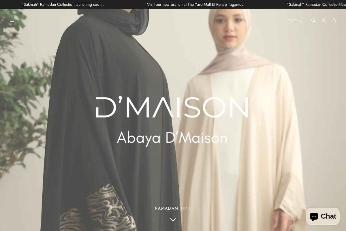 Abaya D’Maison homepage screenshot