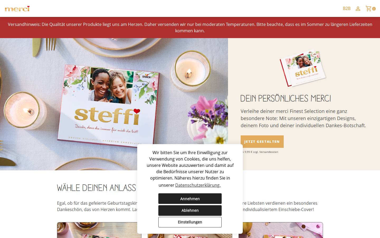 dein-merci.de homepage screenshot