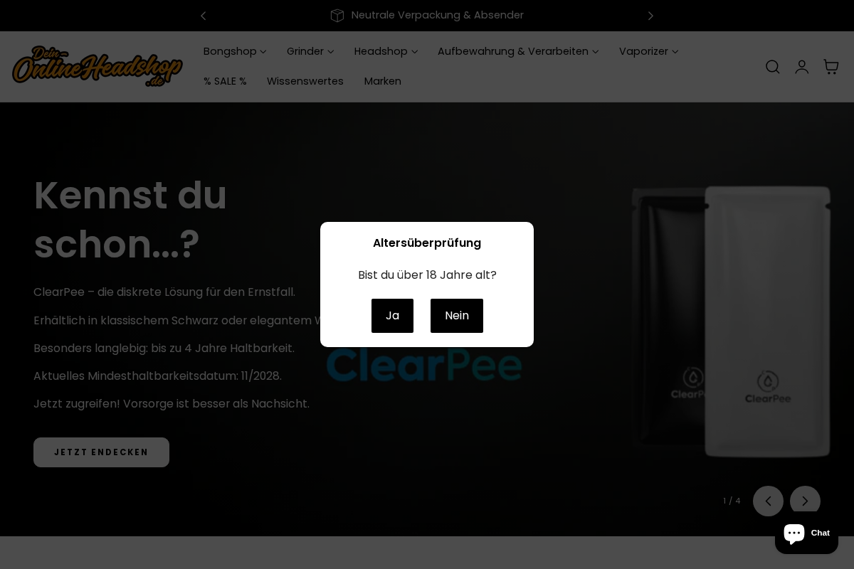 Dein Onlineheadshop homepage screenshot
