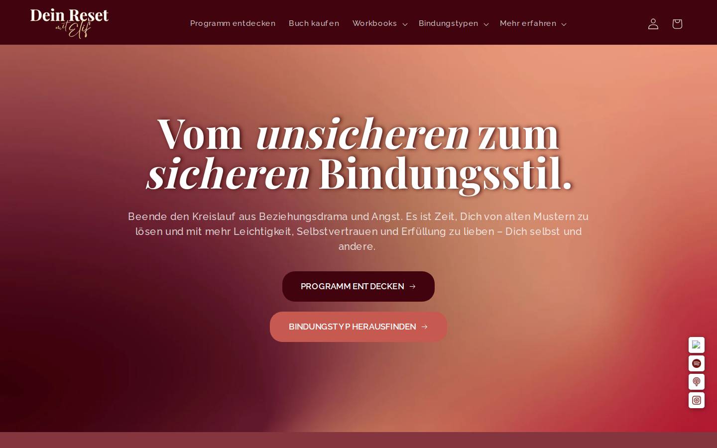 dein-reset.de homepage screenshot