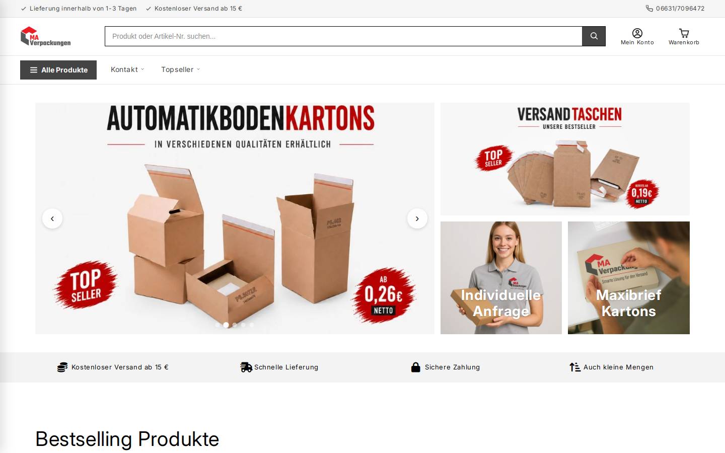 deine-fairpackung.eu homepage screenshot