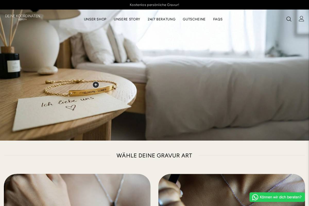 deineKoordinaten homepage screenshot