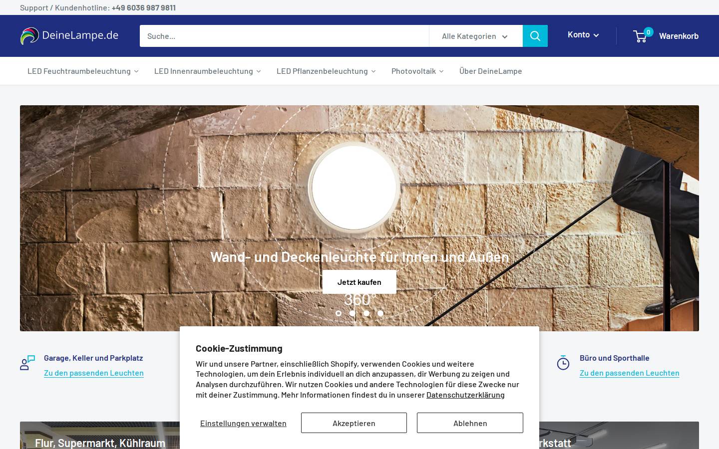 DeineLampe.de homepage screenshot