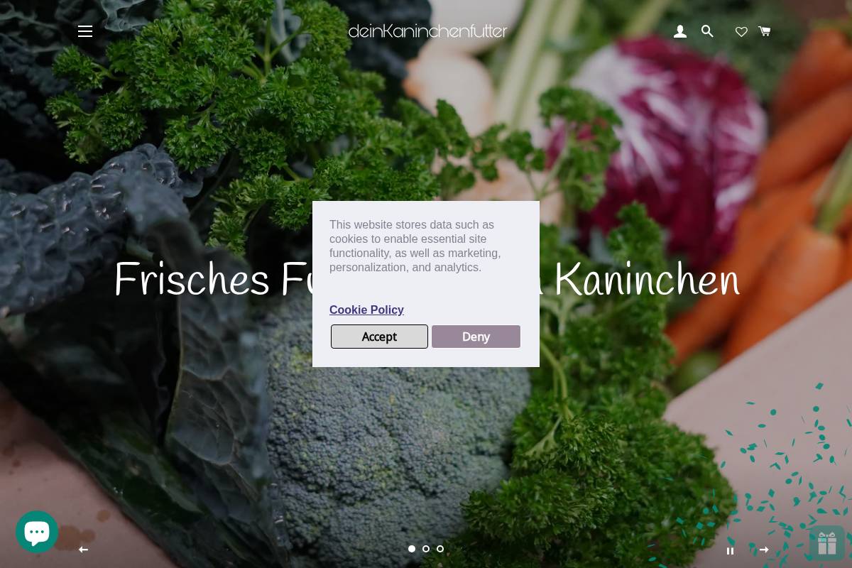 Deinkaninchenfutter homepage screenshot