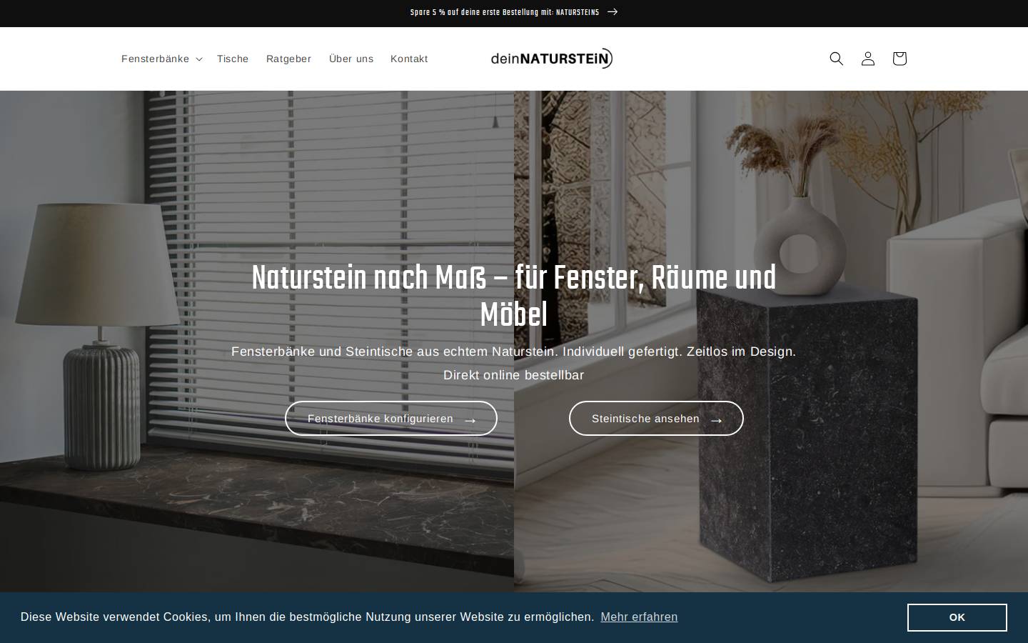 deinnaturstein.com homepage screenshot