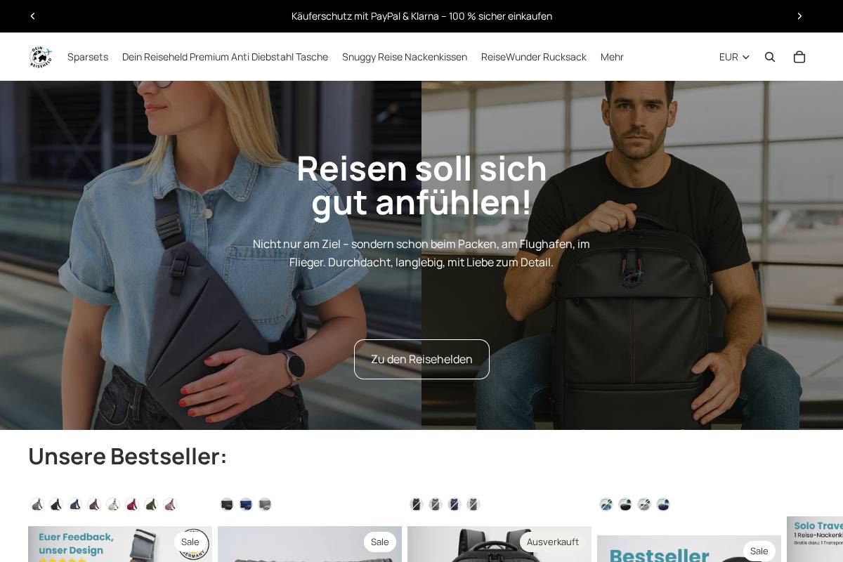 Deinreiseheld homepage screenshot