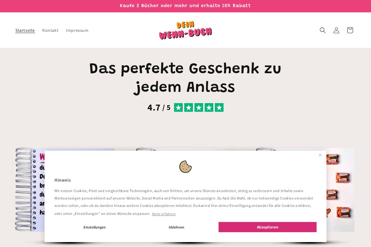 deinwennbuch.de homepage screenshot
