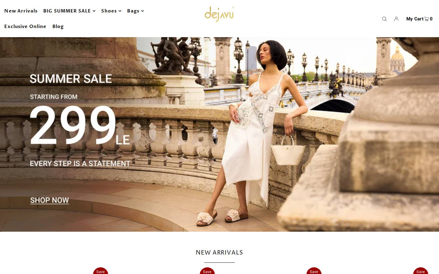 Dejavu homepage screenshot