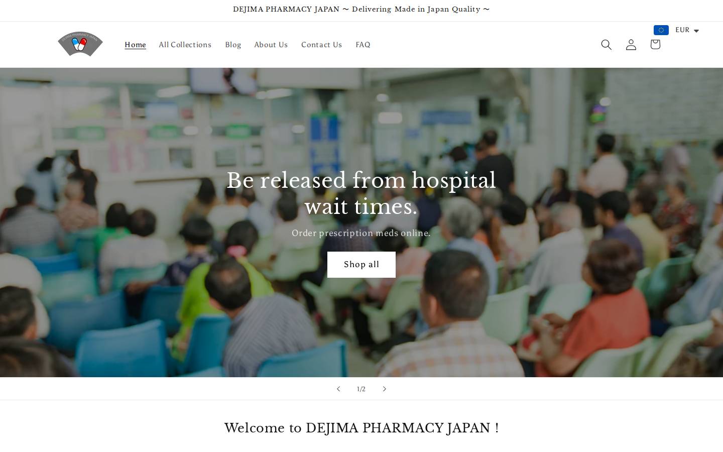 dejima-pharmacy-japan.com homepage screenshot