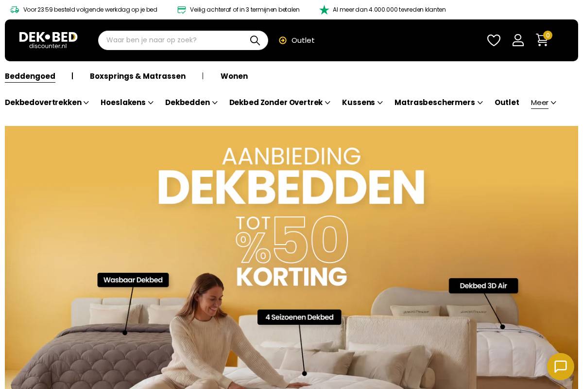 Dekbed-Discounter homepage screenshot