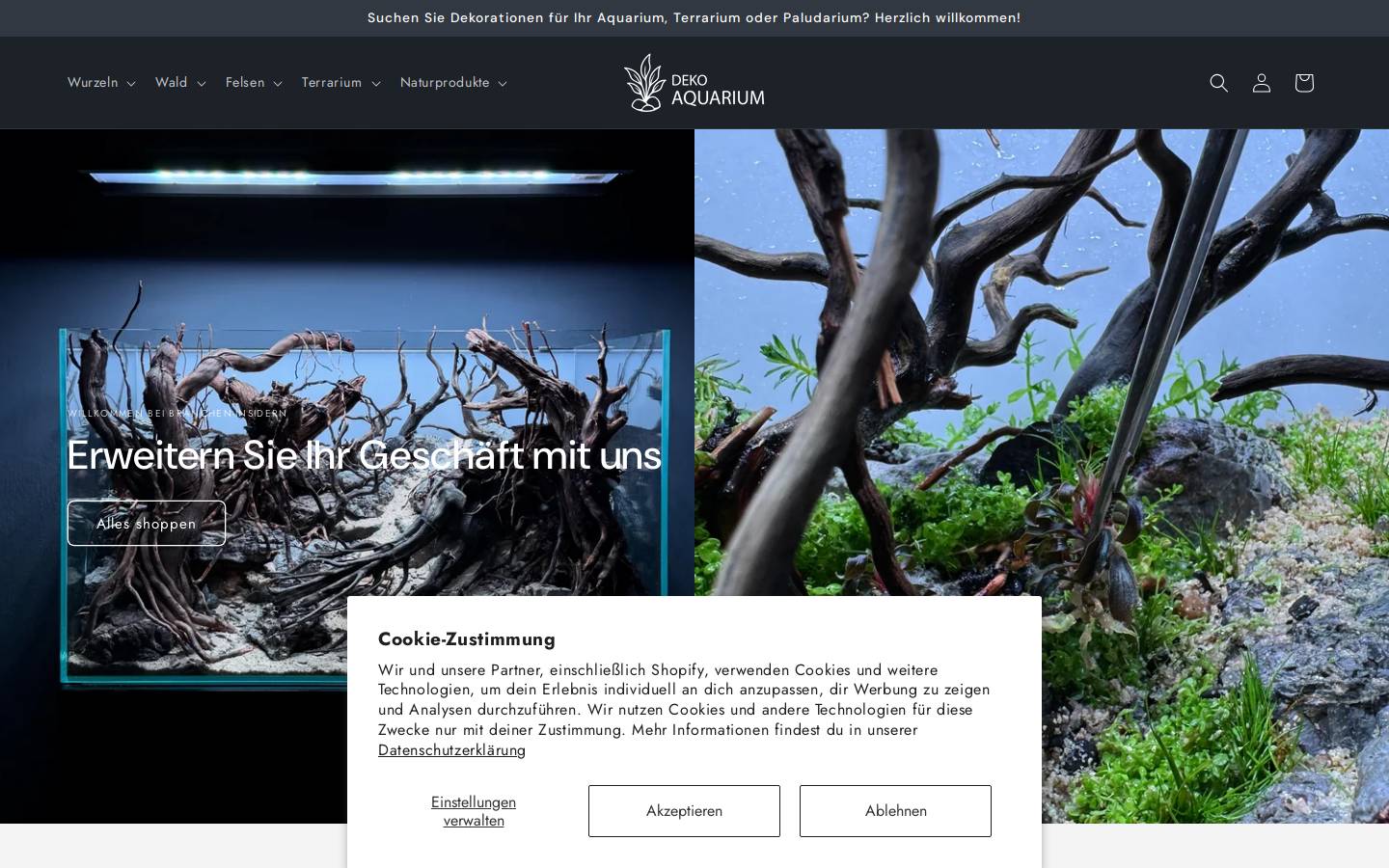 Dekoaquarium homepage screenshot