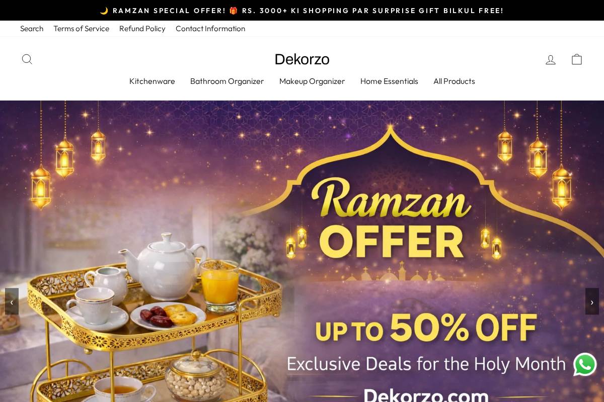 dekorzo.com homepage screenshot