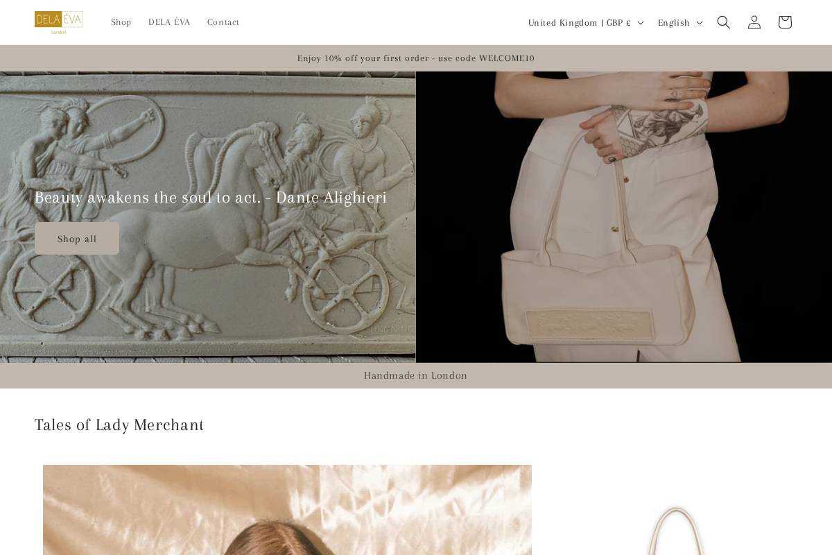 delaeva.com homepage screenshot
